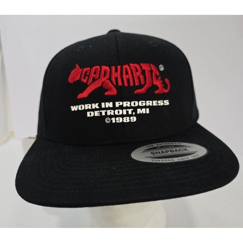 Carhartt WIP Panther LOGO Rocky Trucker Cap Snapback Hat Black Work in Progress